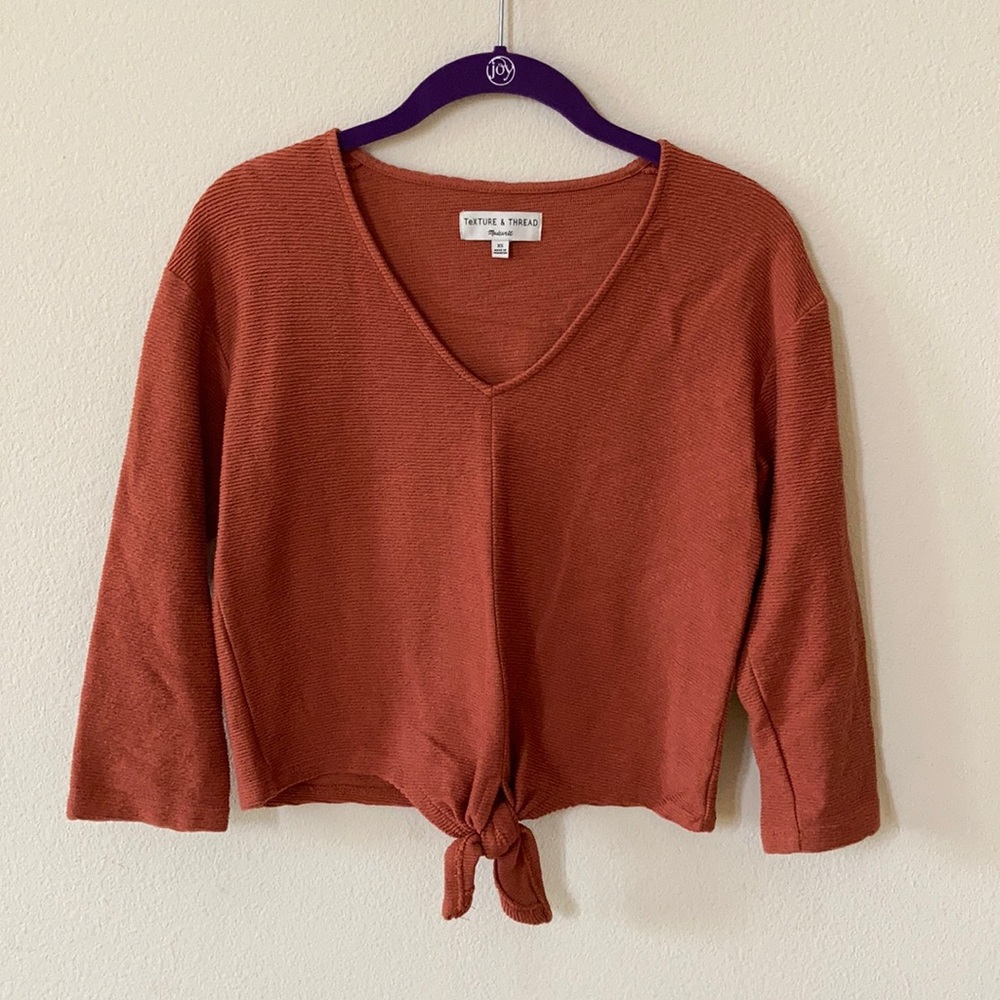Madewell Texture & Thread Long Sleeve V-Neck XS